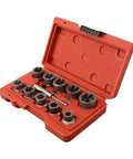 Beefy Half Inch Bolt Extractor Socket Set For Stripped Bolts 11 Piece Nut Remover Tool Kit CR MO Steel Auto Marine Machinery Drive