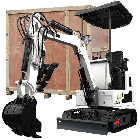 One Point Two Ton Mini Excavator With Nine Attachments For DIY Yard Landscaping 13.5HP Briggs And Stratton Gas Engine