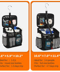 Two mesh shower caddies in different sizes with full size bottles, features of Portable Mesh Shower Caddy For Bathroom Gym Travel Camping Quick Dry Hanging Organizer Tote With Handle Roomy Enough For Full Size Bottles And Toiletries Must Have Dorm College Shower Bag For Men And Women displayed.