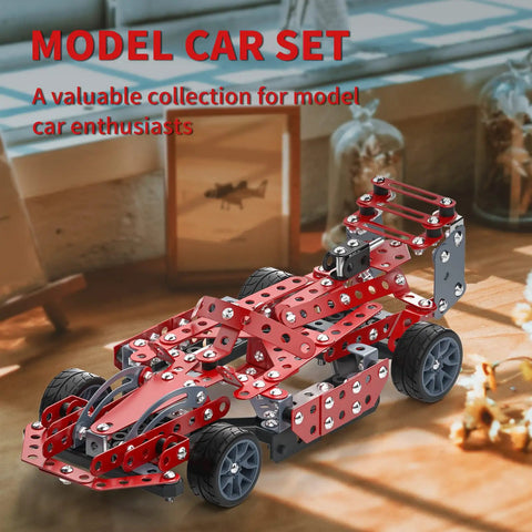 Hands On Model Car Building Kit For Kids 8 To 12 With 287 Metal Parts Nuts Bolts And Tools STEM Vehicle Assembly Toy For Boys And Girls