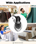 Wide applications of Heavy Duty 1200W Industrial Steam Iron With Gravity Feed Bottle System in garment factories and curtain stores.