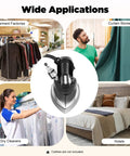 Pro Grade Industrial Electric Steam Iron Bringing Killer 1200W Heat And Zero Grind Titanium Gold Soleplate Heavy Duty Clothing Presser in garment factories.