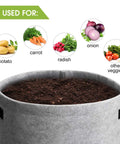 Top view of Potato Grow Bags With Flap 10 Gallon 4 Pack Planter Pots With Handles And Harvest Window For Potatoes Tomatoes And Vegetables