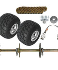 Rear Axle For Go Kart 32 Inch 810mm Powersports Axle With Tubeless Rain Tires 190mm Disc Rotor Master Caliper 41T Sprocket And 428 108L Chain For ATV Quad Drift Trikes Kit