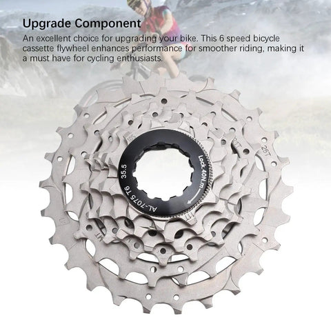 Six Speed Bike Freewheel Cassette For Mountain And Hybrid Bikes, Threaded Type Freehub Sprocket Upgrade For Smooth Shifts