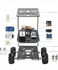 FlexiRover Robot Car Kit For Arduino Mega2560 With WiFi Expansion Board, 520 Motors, Mecanum Wheels, and customizable chassis