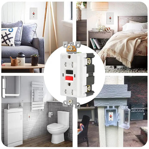 GFCI Outlet 15 Amp Self Test Receptacle With LED Indicator, Tamper Resistant, Weather Resistant, UL Listed in various settings