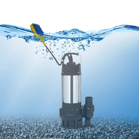 Heavy Duty Submersible Sump Pump Featuring Rust Resistant Stainless Steel Construction And Pure Copper Motor For Basement Drainage Crawl Space Water Removal Built Tough To Handle Slurry Like A Champion in water with float switch