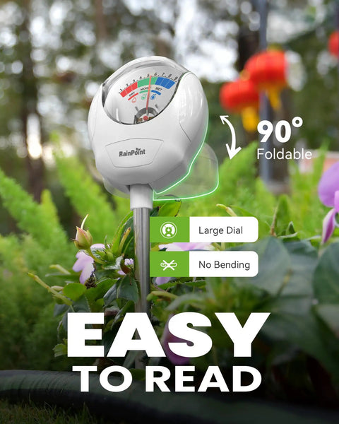 Soil Moisture Meter For Plants For Plant Parents, Accurate Plant Water Meter with 90° Dial in garden setting