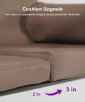 Close-up of cushion thickness upgrade on Deluxe 3 Seat Backyard Outdoor Patio Porch Swing With Weather Resistant Steel Frame.