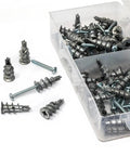 Drywall Anchor Kit with Self-Drilling Screws, 100 Pcs, 50 Lb Capacity, Heavy Duty Zinc-Plated Carbon Steel, Rust Resistant, No Pre-Drill Install, Easy Mount for Shelves, Pictures, TV Brackets and More in plastic box
