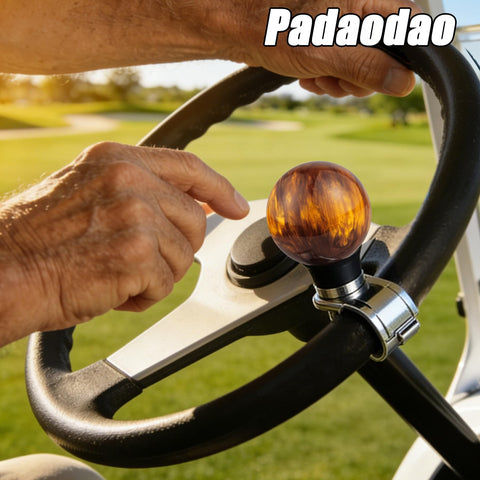 Brown Steering Wheel Knob Ball Spinner Booster Handle For Tractors Forklifts And Lawn Mowers Non Slip Rubber Grip Resin