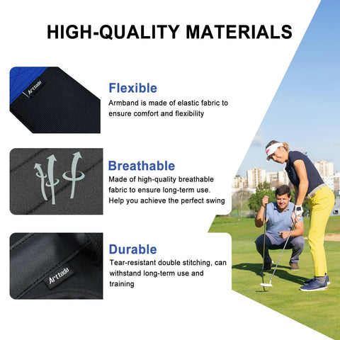 Golf Swing Training Kit With Wrist Stabilizer And Arm Band 2-In-1 Swing Corrector product material features.