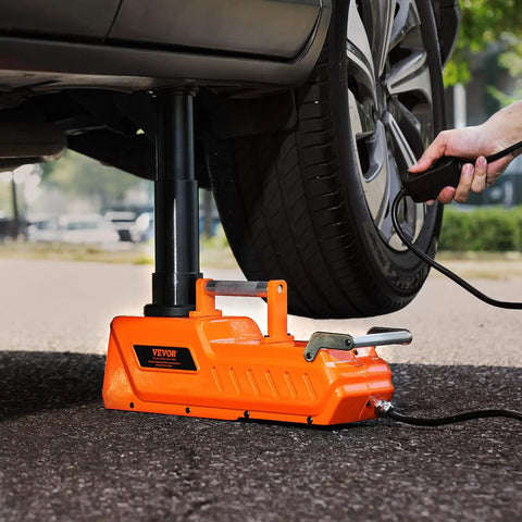 Using 15 Ton Electric Hydraulic Car Jack Lift With 7.9-20.5 Inch Range Portable Heavy Duty Jack Kit on SUV tire