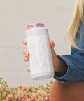 Keep It Frosty Insulated Stainless Steel Can Cooler For 12 Oz Slim Beverages Hella Cold Drink Holder With Zero Condensation, floral design.