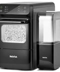 Front view of black Nugget Ice Maker With 1.2 Gallon Tank Delivers 40 Lbs Per Day Of Soft Chewable Ice Auto Water Supply Preset Timer Self Cleaning The Party Ready Pellet Ice Machine For Home And Kitchen