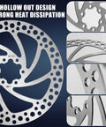 MTB Disc Brake Rotor Six Bolt 180mm Stainless Steel One Point Eight Millimeter Thick Heat Dissipation Vent Design