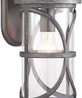 Morrison Outdoor Gray Wall Lantern, Weatherproof Exterior Lighting Fixture For Patio Or Porch, Modern Aluminum Outdoor Light