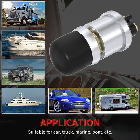 12V 24V Waterproof Kickstart Push Button Switch 50A Heavy Duty Momentary SPST With Neoprene Weatherproof Cover applications