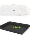 Plant Saucer And Seed Starter Tray For Indoors, 14 By 11 Inch Heavy Duty Plastic Propagation Saucers For Microgreens