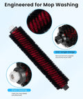 Roborock S7 Max Ultra replacement brush set with red/black high-speed roller and dock water filter (2-pack)