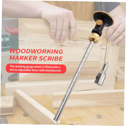Professional Woodworking Wheel Marking Gauge Packed With Razor Sharp Dovetail Layout Blade And Rust Resistant Mortise Scribing Tool for precise layout.
