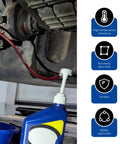 Complete Heavy Duty Manual Transmission Fluid Pump Kit With 3 8 Swivel Adapter For Slick Oil Transfer and No Sweat Fluid Changes On Cars Trucks And Suvs, oil bottle and pump in action