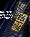 Two Pack Mini Ham Radio Long Range Handheld Two Way Radio With Bluetooth App Programming 999 Channels One-Key Copy NOAA Weather Alerts USB-C Charging Dual Band Walkie Talkies Green shown with one-key frequency matching feature.