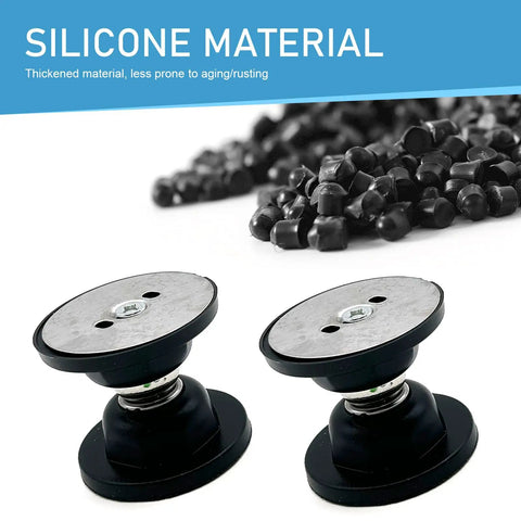 Magnetic RV Door Catch Kit With Adhesives Easy No Drill RV Door Holder showing silicone material pellets and components