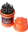 Split Point Step Drill Bit Set, 29 Piece Mechanics Length Range From One Sixteenth To One Half Inch In Sixty Fourths, Self Centering