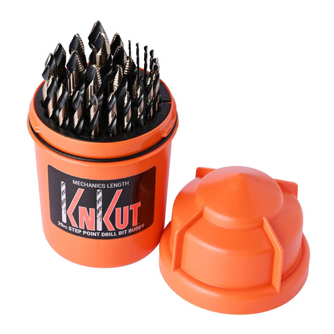 Split Point Step Drill Bit Set, 29 Piece Mechanics Length Range From One Sixteenth To One Half Inch In Sixty Fourths, Self Centering