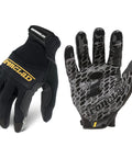 Box Handling Work Gloves With Extreme Grip And Performance Fit, Ultra Durable And Machine Washable, Neoprene Knuckle Protection, Secure Adjustable Hook And Loop Closure, Small Size, showing palm and back view