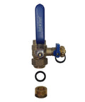 Three Quarter Inch IPS Isolator Tankless Water Heater Service Valve Kit With 150 PSI Relief Valve Lead Free Brass Ball Valves Color Coded