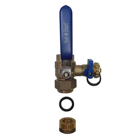 Three Quarter Inch IPS Isolator Tankless Water Heater Service Valve Kit With 150 PSI Relief Valve Lead Free Brass Ball Valves Color Coded