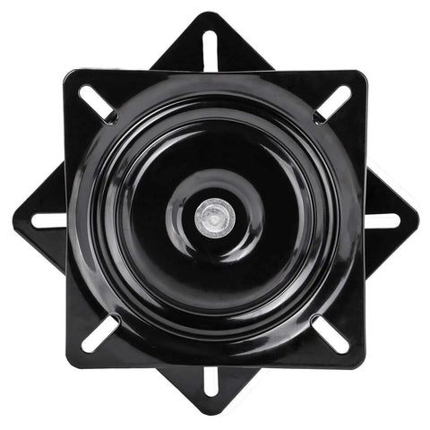 Universal 7 Inch Heavy Duty Swivel Plate With Dual Ball Bearings for Bar Stools, showing black steel swivel plate design.