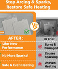 Comparison of 20 Pack Microwave Waveguide Cover Mica Plates Sheets Set installed, showing before and after with no sparks