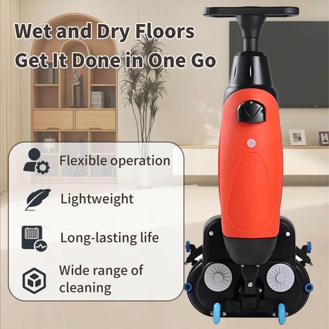 Heavy Duty 17 Inch Floor Polisher Carpet Cleaning Machine With 240 RPM 3 Gallon Tank Dual Brush Heads 13000 Sqft Per Hour Coverage Industrial Floor Cleaner Red in room