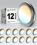 12 pack of Six Inch LED Disk Lights With 15W Five CCT From 2700K To 5000K Dimmable Flush Mount Low Profile Surface Mount Ceiling Fixture 1245LM