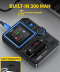 All In One LCR P1 Transistor Tester And SMD Component Analyzer with built-in 300 mAh battery, Type-C charging, and firmware upgrade option.