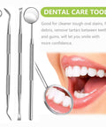 Pro At Home Dental Cleaning Kit with stainless steel dental pick and tartar remover for teeth scraping between gums to remove plaque