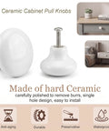 White Ceramic Cabinet Knobs 4 Pack Round Dresser Knobs For Kitchen Cabinets Drawers Nightstands And Bathroom Vanities Durable Ceramic With Metal Shaft 32mm Diameter 22mm Height Easy Install Upgrade white round ceramic knob with screw