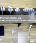 12 white cable holder clips from All In One Cable Management Kit With 4 20 Inch Sleeves 311 Piece Setup for clean tidy wires