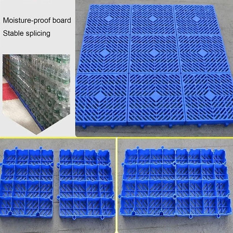 Lightweight Waterproof Plastic Pallets With Interlocking Grid Tray For Garage And Warehouse Storage, Ventilated Twill Surface