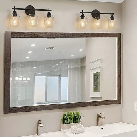 Modern Black Industrial Three Light Vanity Light With Wine Glass Shades For Hallway Kitchen And Bedroom Indoor Wall Fixture UL Listed For Safe Bathroom Lighting And A Dope Home Vibe