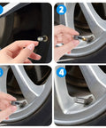 Installing Bullet Style Valve Stem Caps Aluminum Alloy Built Tough Dustproof Waterproof, Corrosion Resistant Tire Air Caps on wheel