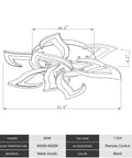 Diagram of Five Petal Flower LED Flush Mount Ceiling Light With Remote Control Dimmable Acrylic Fixture Three Color Temperatures