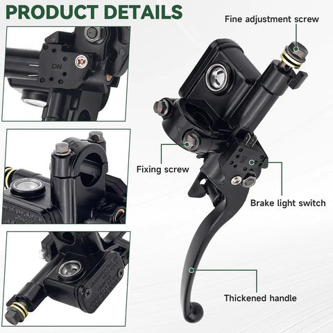 Seven Eighth Inch Universal Left Hydraulic Brake Master Cylinder Lever Pump Ride Ready For TaoTao Koketa Sunl Kazuma 50cc 70cc 90cc 110cc 125cc 150cc 200cc 250cc Motorcycles ATVs Dirt Bikes Moped