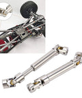 Beefy Stainless Steel RC Drive Shaft M4 2 Pack for 1/10 Scale Crawlers with universal six-tooth spline brass ball end 91mm easy install
