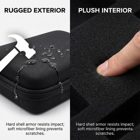 Rugged exterior and plush interior of Hard Case For Hover Air X1 Self Flying Camera Drone Gear Rugged Carry Case With Soft Microfiber Interior Storage Bag