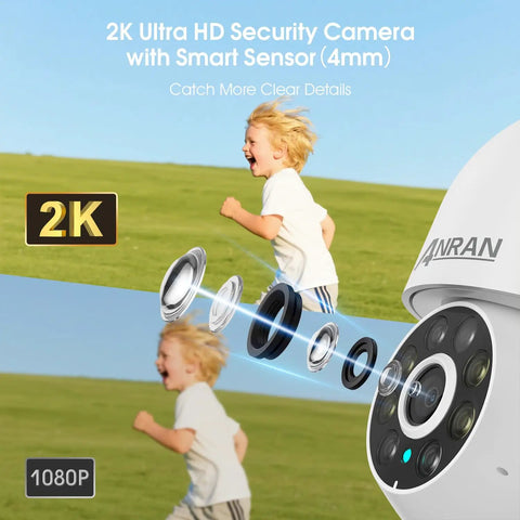 Outdoor 2K WiFi Security Camera With Auto Tracking And Color Night Vision lens and sensor design illustration